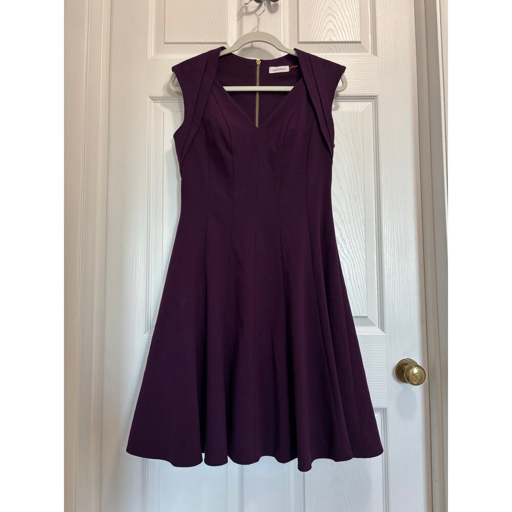 Minimalist Formal Purple Calvin Klein Dress Size 6